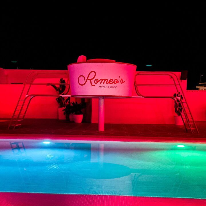 Hotel romeo pool by night
